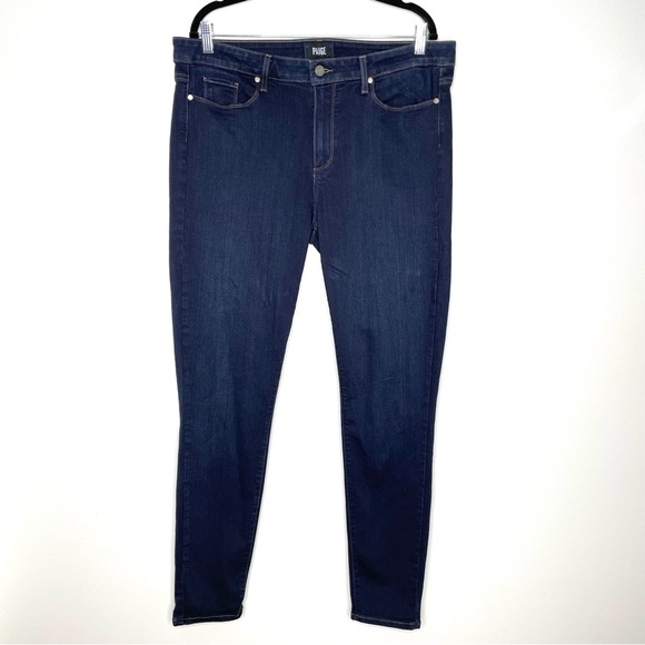 Paige Hoxton Ultra Skinny Jeans Stretchy Denim In Mona Dark Wash - Picture 2 of 9